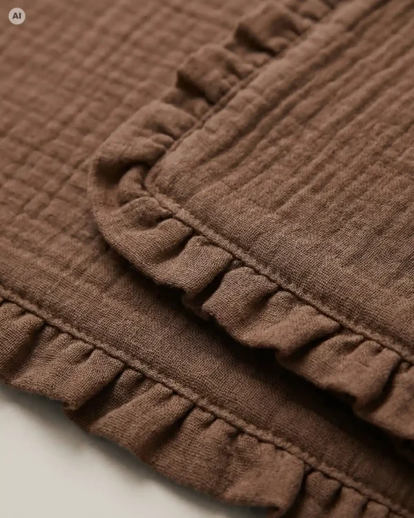 Муслинско ќебенце BROWN — фотографија 5