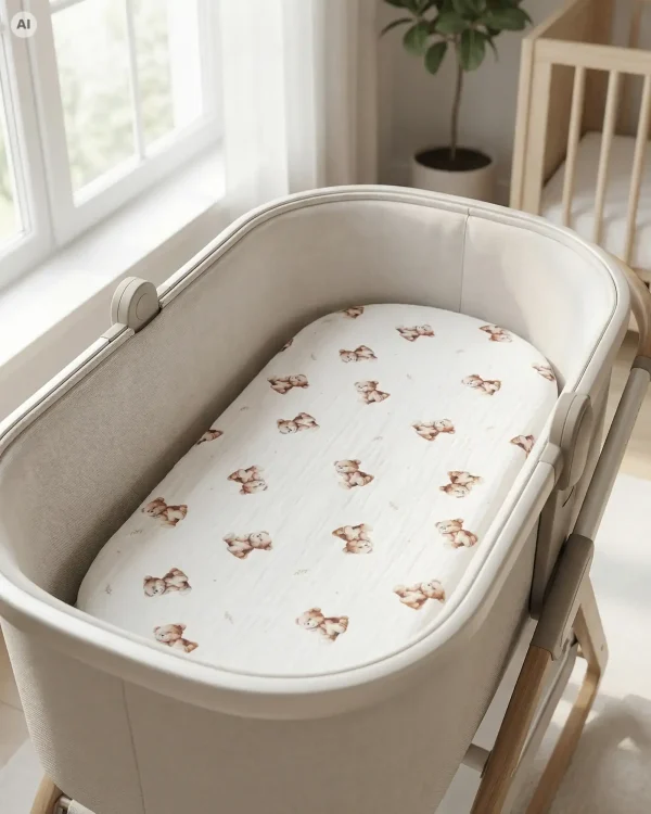 СЕТ 2 навлаки за количка и Moses Basket – VINTAGE TEDDY — фотографија 4