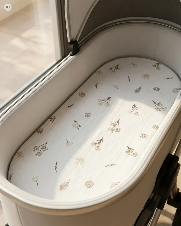 СЕТ 2 навлаки за количка и Moses Basket – WILD FLOWERS — фотографија 3