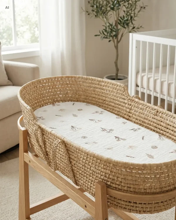 СЕТ 2 навлаки за количка и Moses Basket – WILD FLOWERS — фотографија 4