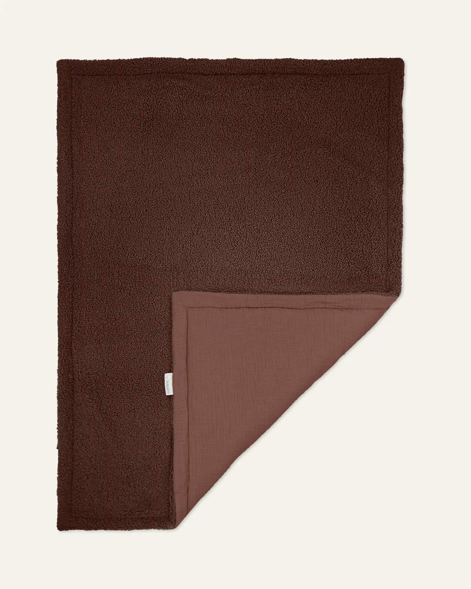 Топло ќебенце Bouclé BROWN — целосен изглед