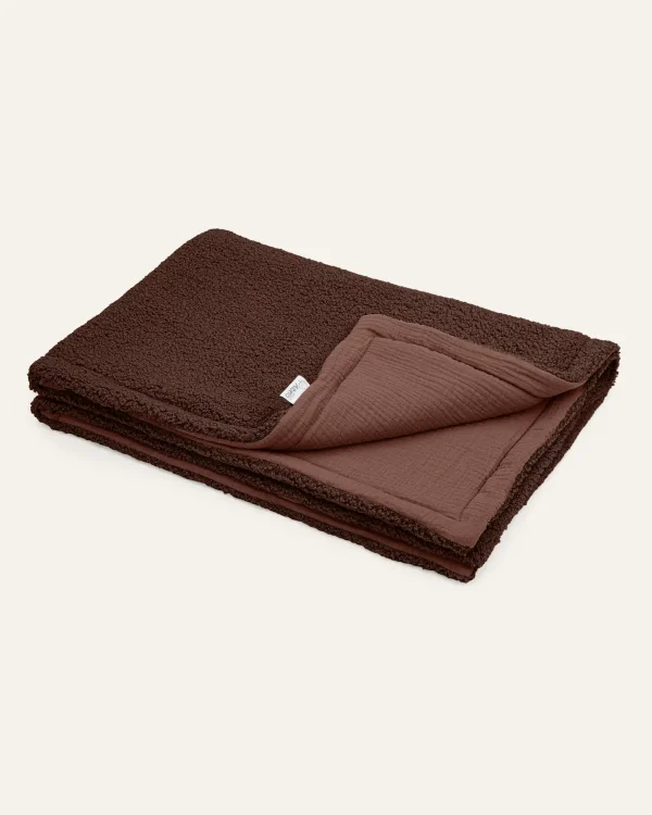 Топло ќебенце Bouclé BROWN — фотографија 4